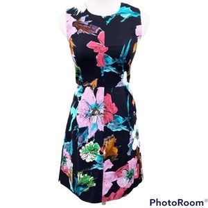 MILLY Coco Sheath Dress SZ 2 NEW Black Floral Cocktail Dress
